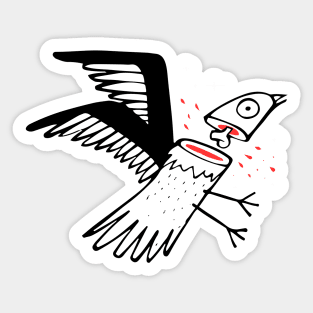 Beheaded bird vector illustration Sticker
